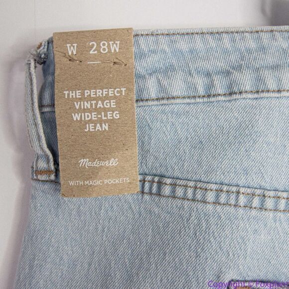 NEW Madewell‎ Plus Perfect Vintage Wide-Leg Crop Jean in Edmunds Wash, 28W - Picture 11 of 16